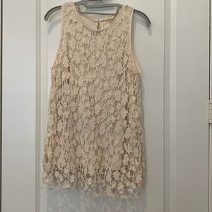 ADIVA off with crochet overlay tank top, Size M